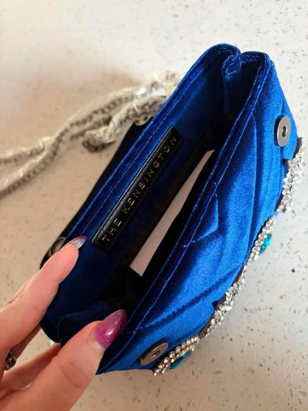Kurt Geiger Mini Kensington Star & jewel Velour crossbody NWT